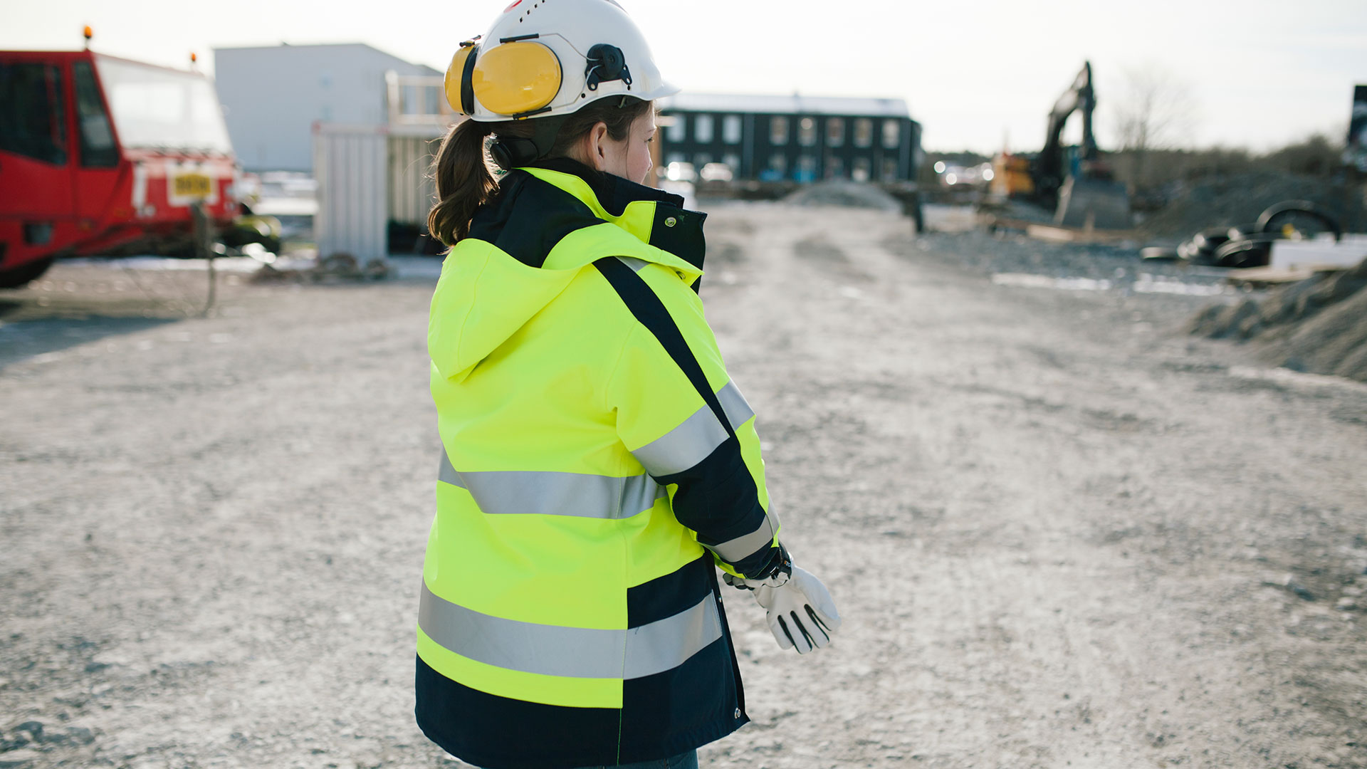 Byggnadsingenjör på byggarbetsplats, Gotland
