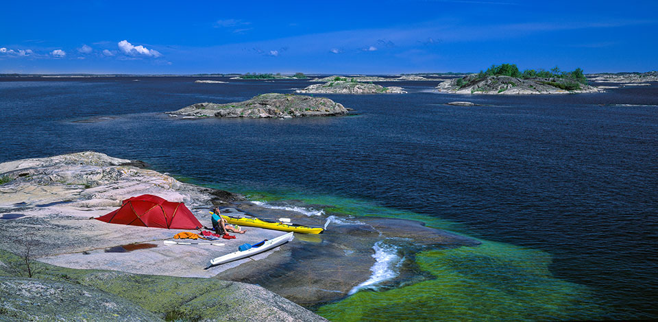 Kajakläger på Långviksskär, Nämdöskärgården