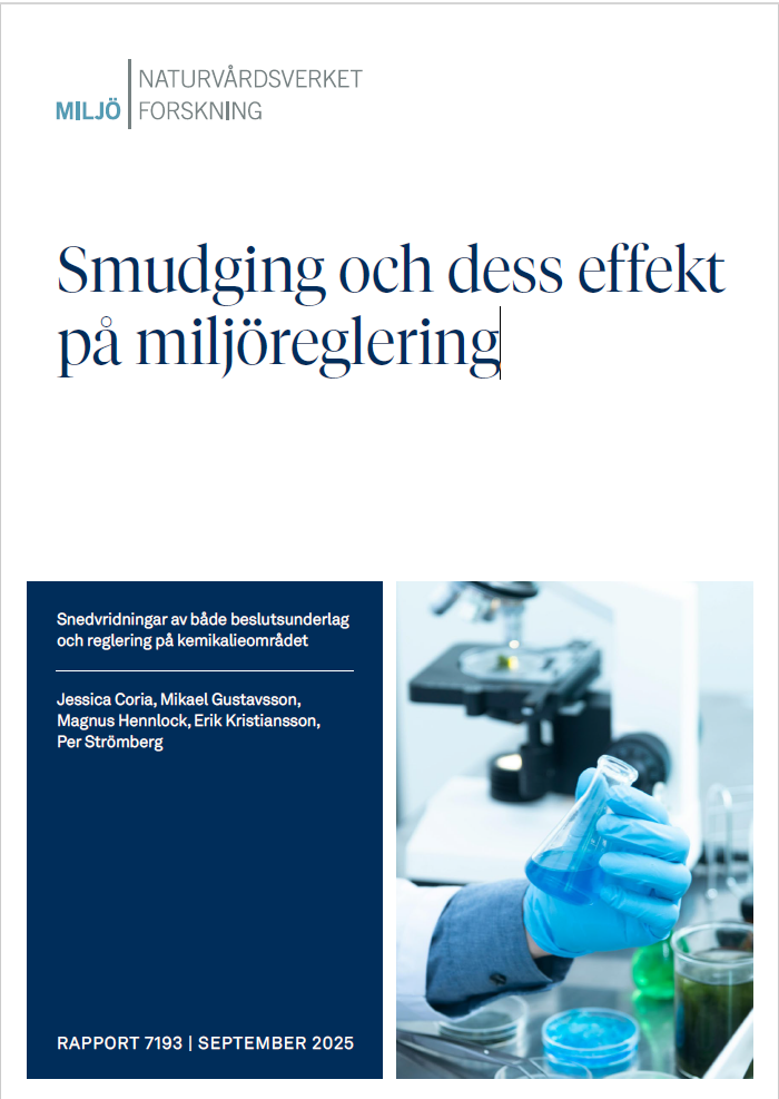 Omslagsbild till rapporten Smudging och dess effekt på miljöreglering